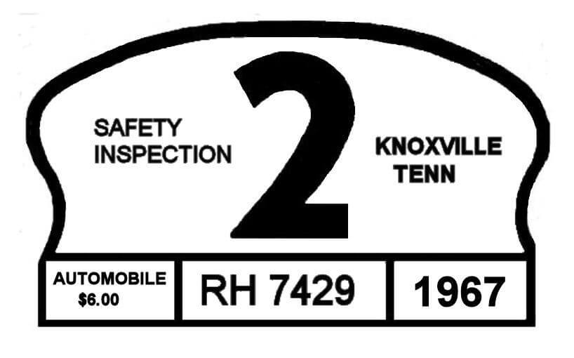 (image for) 1967 Tennessee inspection sticker (Knoxville)